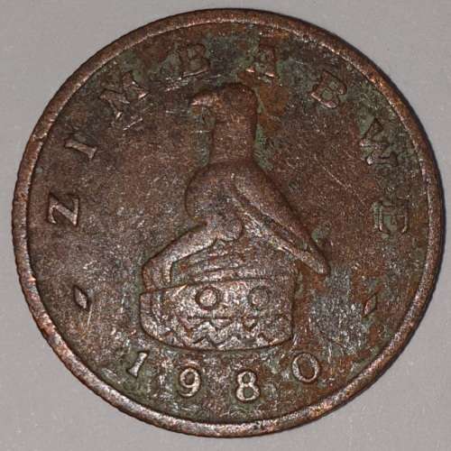 1980 - 1 CENT COIN - ZIMBABWE - (Bronze)